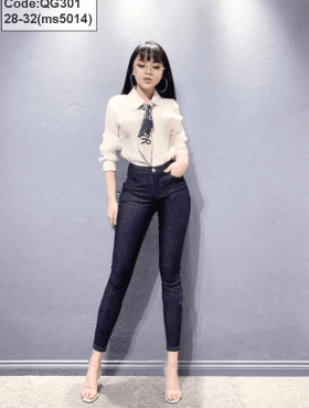 Sài Gòn sỉ quần jean giấy nữ màu xanh đen