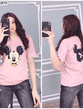 Áo thun nữ in hình Mickey form rộng