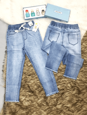 TPHCM xưởng sỉ quần jean nữ lưng thun co giãn xanh nhạt 024