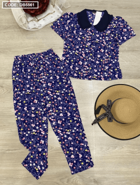 Xưởng bỏ sỉ đồ bộ nữ Pijama tay ngắn quần dài hoa vải lụa