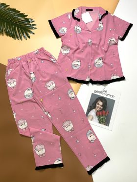Đồ bộ nữ pijama tay ngắn quần dài vải lụa - DB5623