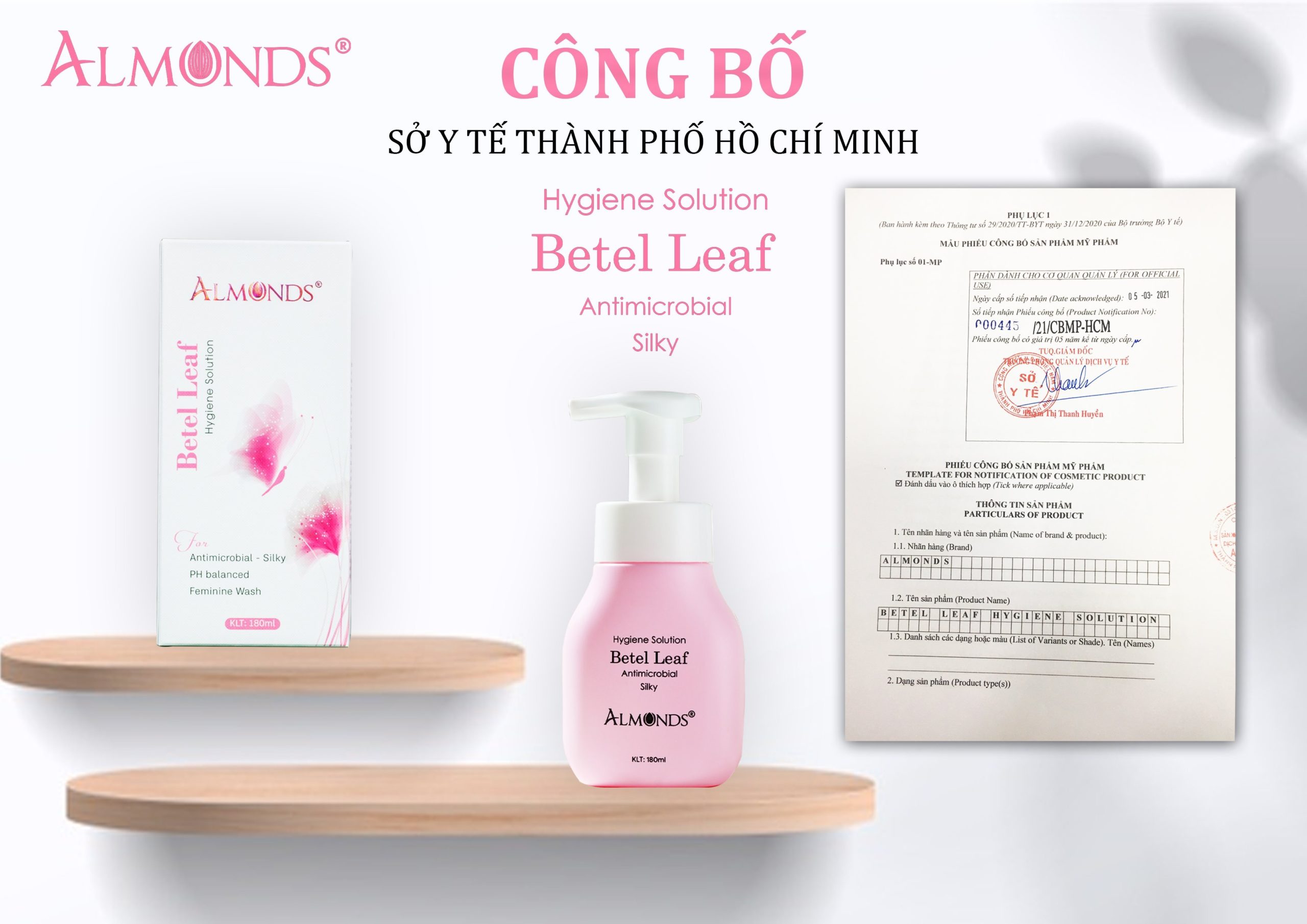 Dung dịch vệ sinh phụ nữ lá trầu Almonds chính hãng