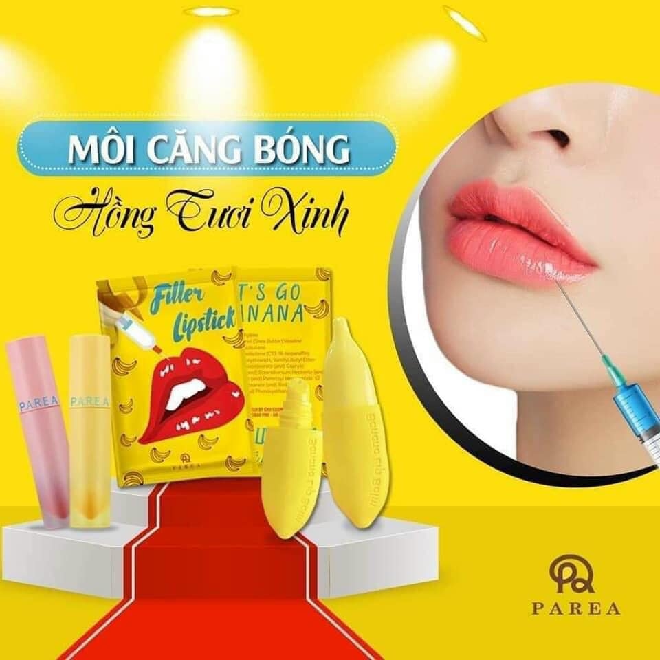 Combo son Filler Collagen chuối khử thâm Parea cùng son màu Chu Lipstick chính hãng