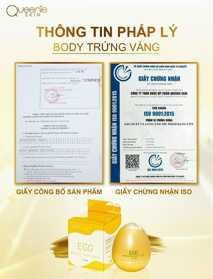 Kem body Trứng Vàng Queenis chính hãng