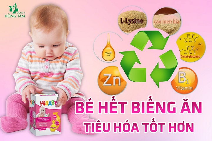 Siro Hibaby giúp trẻ ăn ngon cải thiện hệ tiêu hóa Hồng Tâm