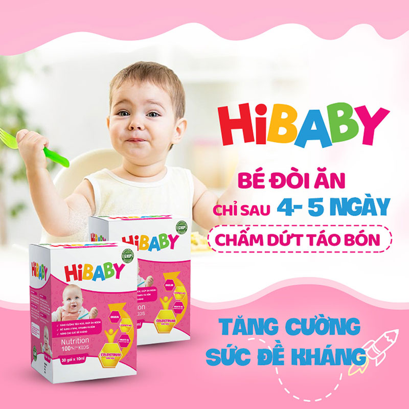 Siro Hibaby giúp trẻ ăn ngon cải thiện hệ tiêu hóa Hồng Tâm