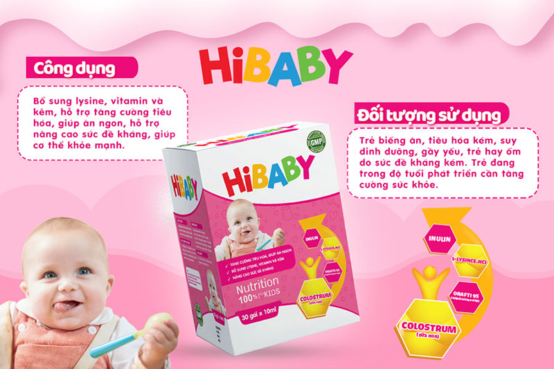 Siro Hibaby giúp trẻ ăn ngon cải thiện hệ tiêu hóa Hồng Tâm