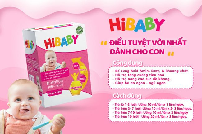 Siro Hibaby giúp trẻ ăn ngon cải thiện hệ tiêu hóa Hồng Tâm