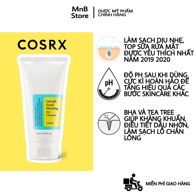 Sữa rửa mặt Cosrx Low PH Good Morning Gel Cleanser 150ml