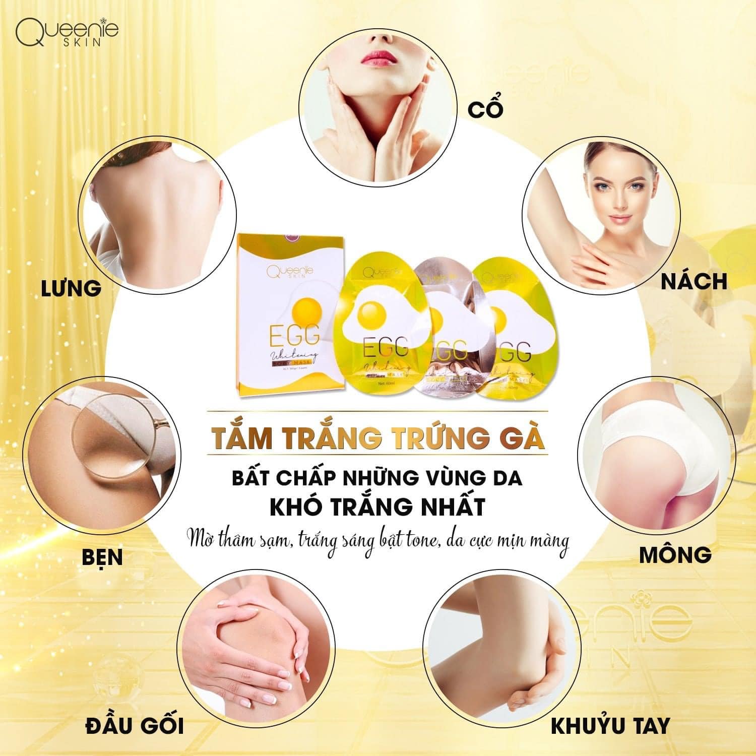 Tắm trắng trứng gà Queenie Skin chính hãng