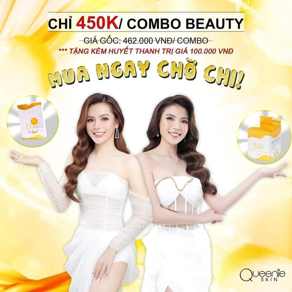 Tắm trắng trứng gà Queenie Skin chính hãng