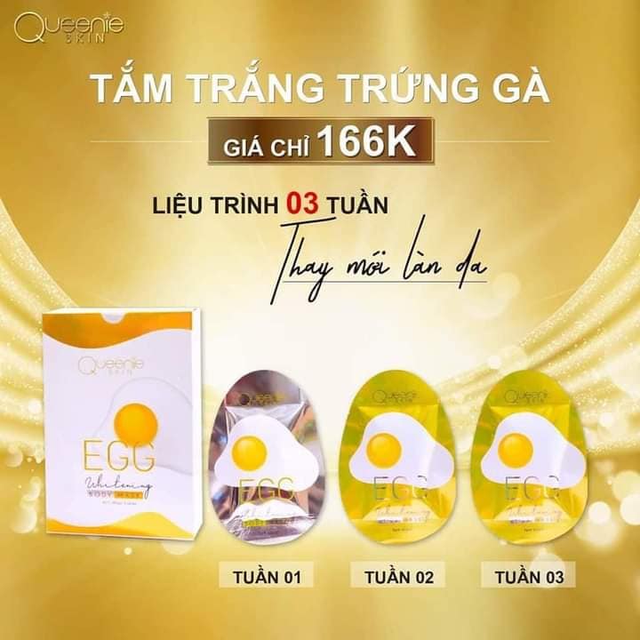 Tắm trắng trứng gà Queenie Skin chính hãng