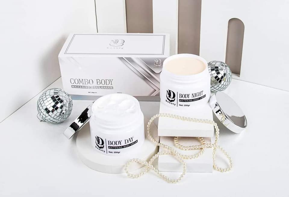 Combo 2 hủ kem body trắng da ngày đêm MD Beauty chính hãng