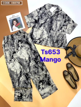 Giá sỉ đồ bộ nữ pijama tay cánh dơi quần dài vải mango