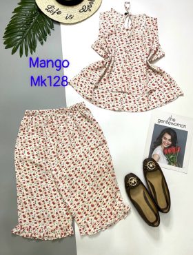 Đồ bộ nữ áo sát nách 2 quần lỡ vải mango - DB5776