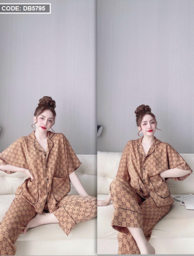 Đồ bộ nữ pijama tay dơi quần dài vải mango