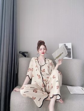 Phân phối sỉ đồ bộ nữ pijama vải Mango tay ngắn quần dài
