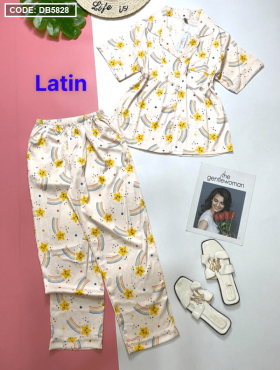 Tìm sỉ đồ bộ nữ Pijama vải latin tay ngắn quần dài