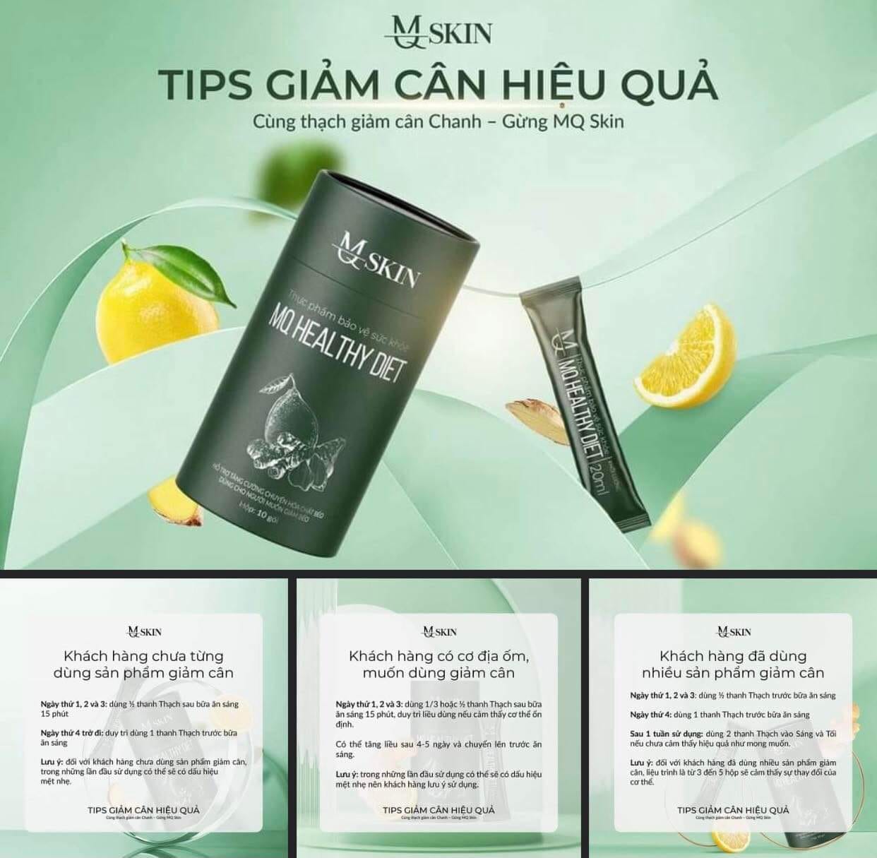 Thạch Giảm Cân Chanh Gừng MQ Skin Healthy Diet