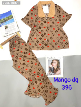 Đồ bộ nữ pijama tay ngắn quần dài vải mango - DB171