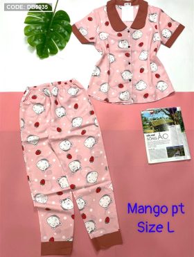 Đồ bộ nữ pijama tay ngắn quần dài vải mango - DB0342