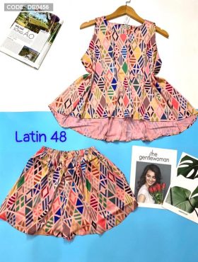 Đồ bộ nữ quần đùi vải latin - DB0456