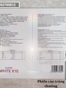 Nước uống Collagen Super White X10 Phiên Bản Cải Tiến dạng túi chính hãng - 6972993785612