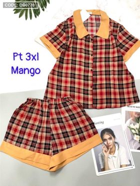 Đồ bộ nữ pijama tay ngắn quần đùi vải mango - DB0770