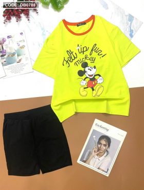 Set bộ nữ tay ngắn quần lững hình chuột Mickey - DB0788