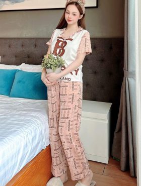 Đồ bộ nữ pijama tay ngắn in hình đáng yêu - DB0833