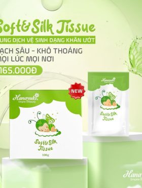 Khăn Giấy Ướt Dung Dịch Vệ Sinh Soft & Silk Tissue Hanayuki chính hãng - 8936205370438