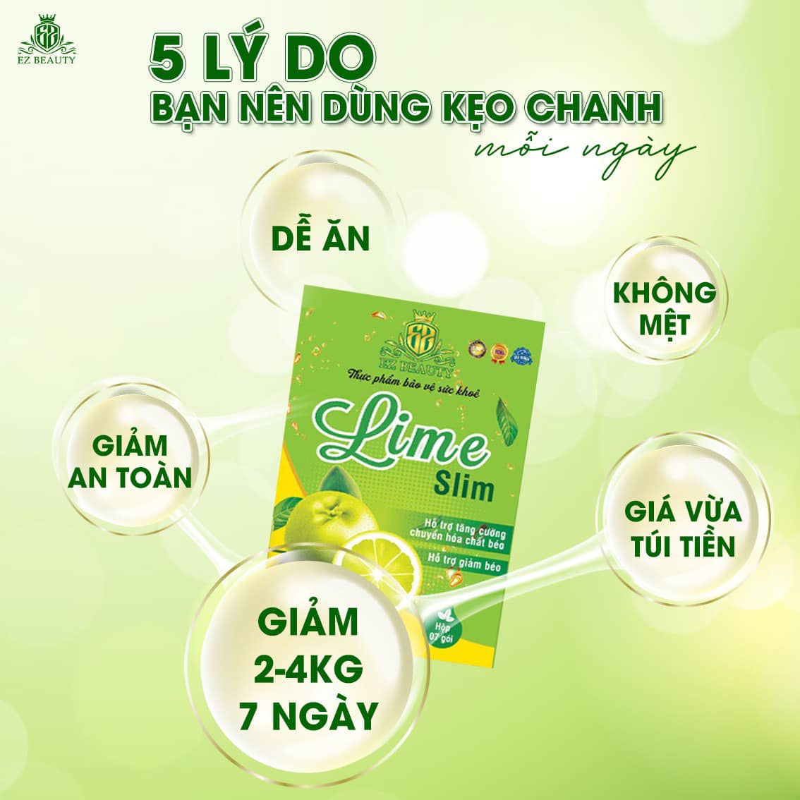 Kẹo Giảm Cân Chanh Lime Slim Ez Beauty