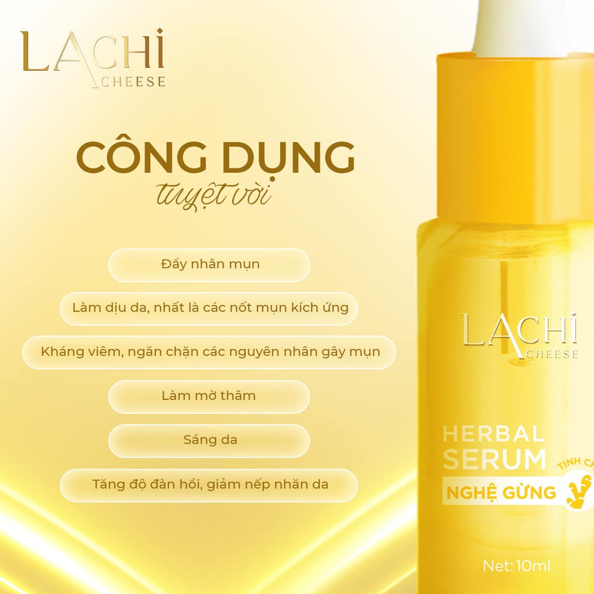 Serum Tinh Chất Nghệ Gừng Lachi Cheese Tặng Kem Face