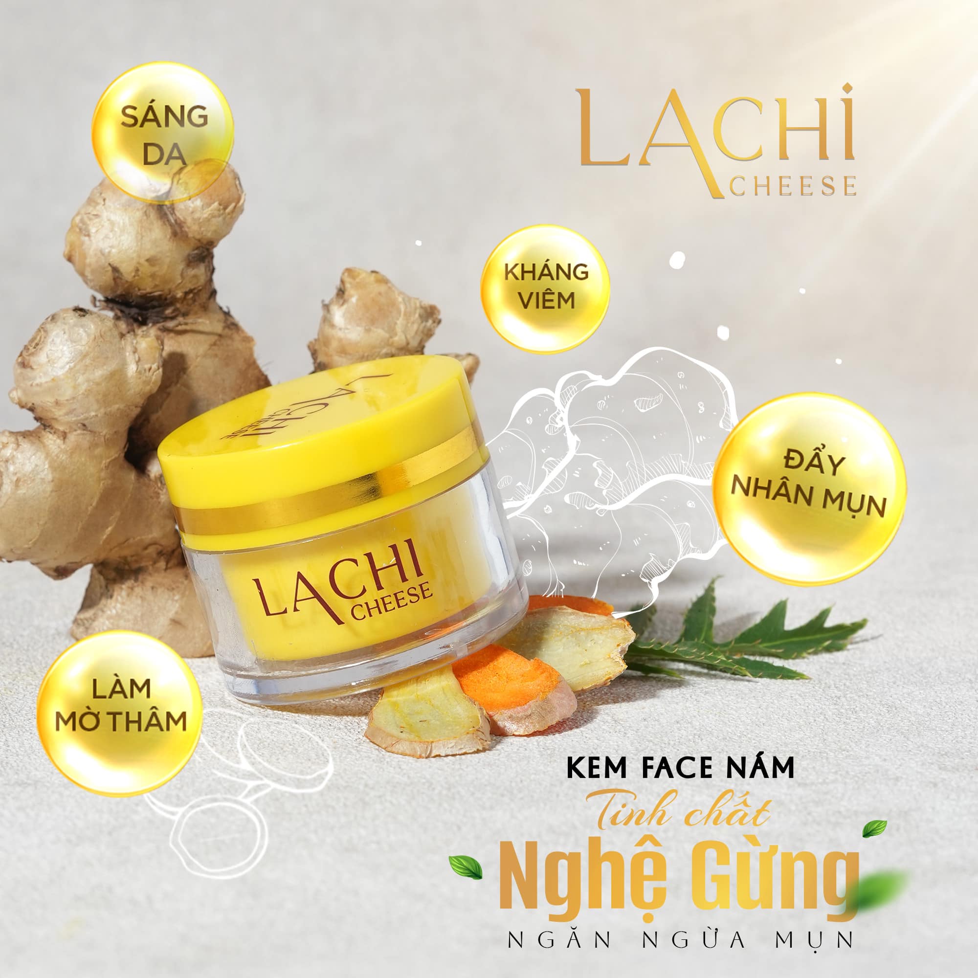 Serum Tinh Chất Nghệ Gừng Lachi Cheese Tặng Kem Face