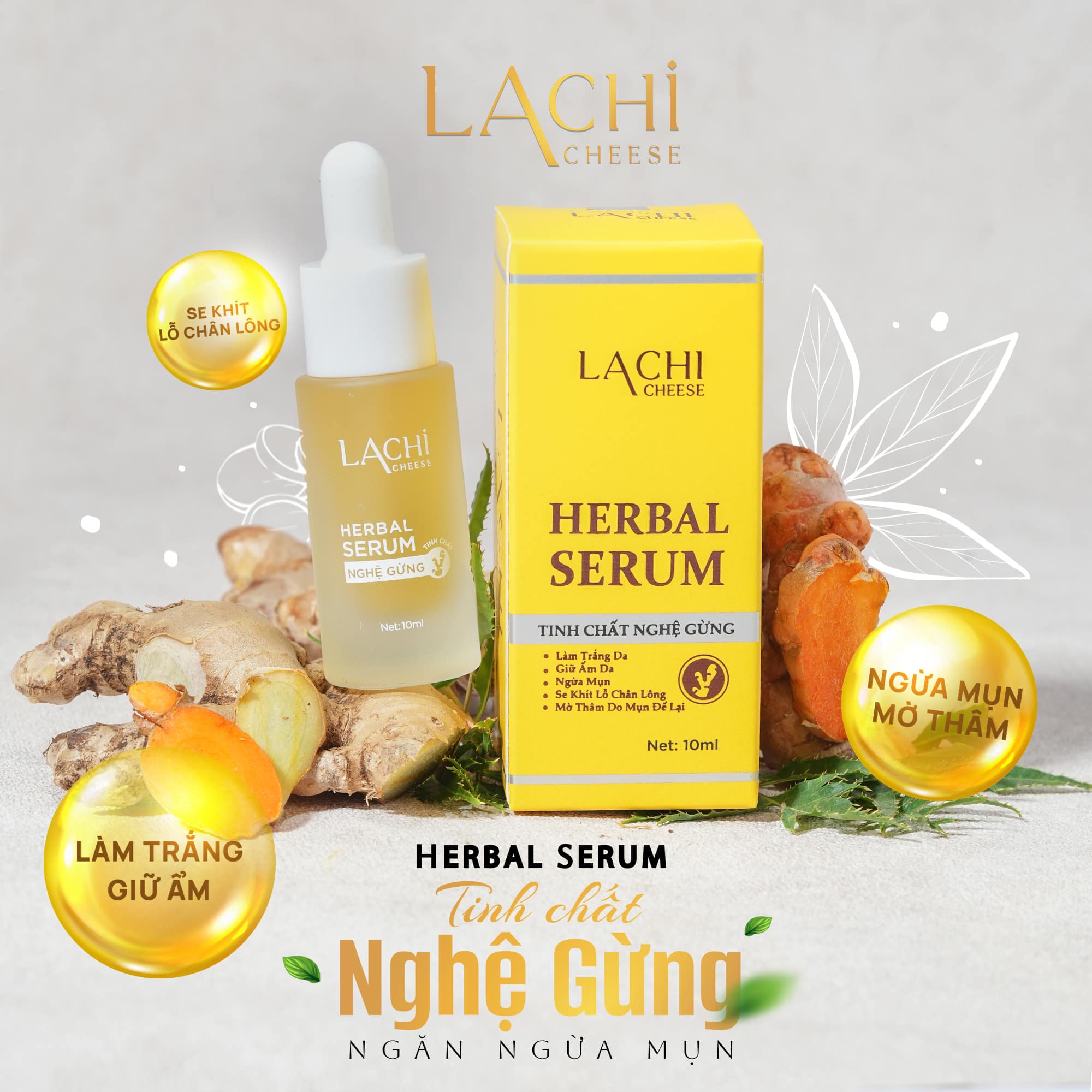 Serum Tinh Chất Nghệ Gừng Lachi Cheese Tặng Kem Face