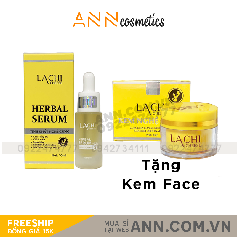 Serum Tinh Chất Nghệ Gừng Lachi Cheese Tặng Kem Face