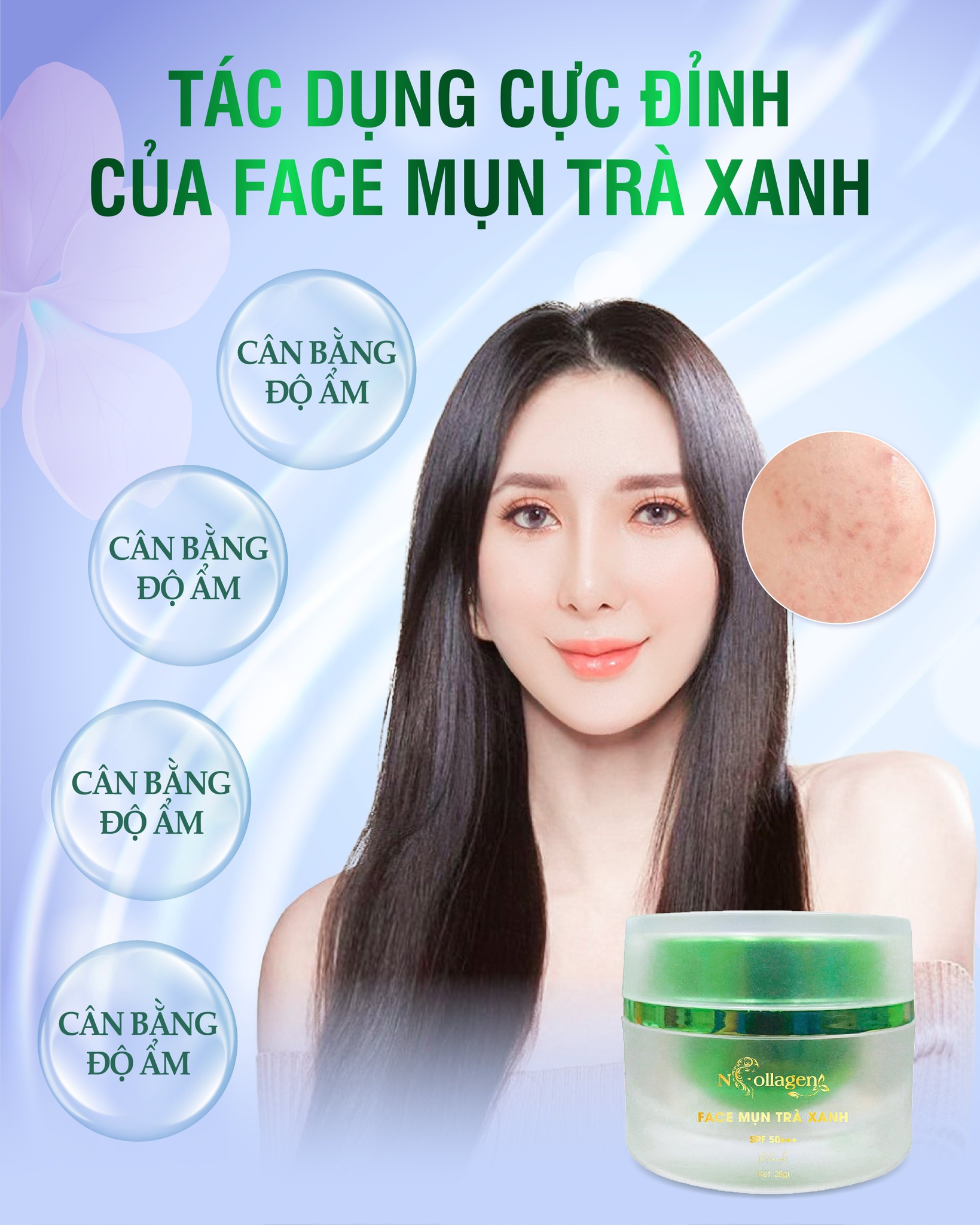 Kem Face Giảm Mụn Tinh Chất Trà Xanh N Collagen