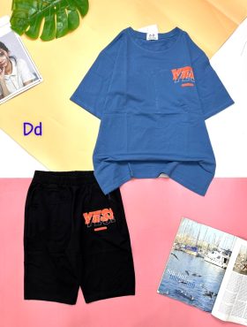 Đồ bộ thun nữ quần lửng áo in chữ yes - DBO858