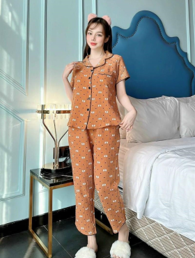 Đồ bộ pijama nữ quần lở viền bo - DBO922