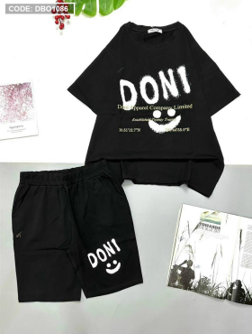 Đồ bộ thun nữ quần lửng in chữ Doni - DBO1086