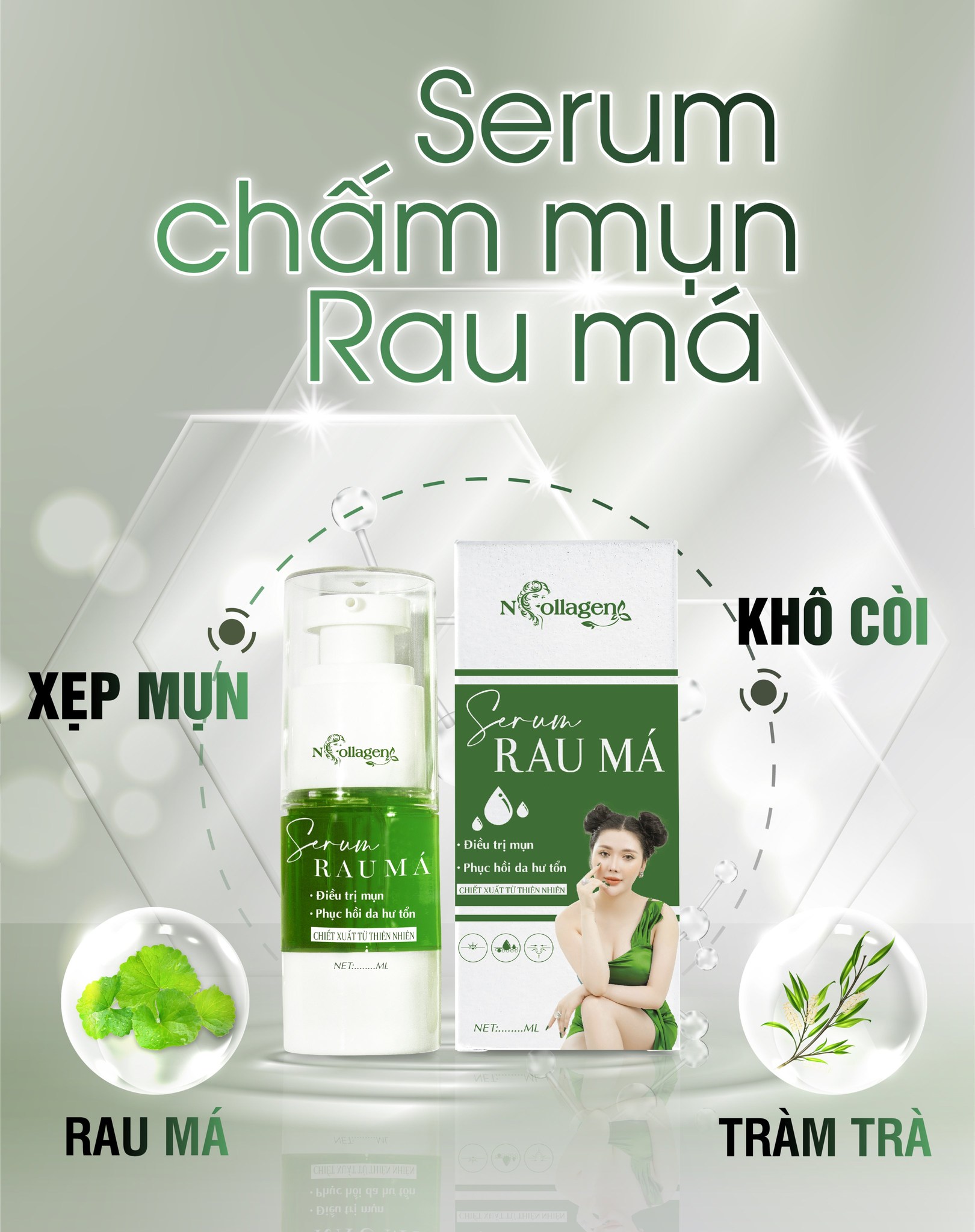 Serum Chấm Mụn Rau Má N Collagen