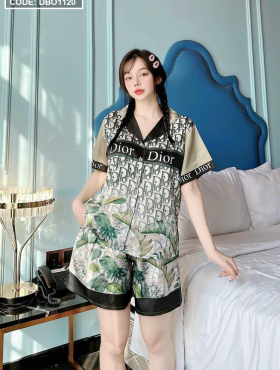 Đồ bộ pijama siêu mát nữ quần đùi in họa tiết hoạt hình - DBO1120