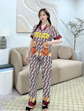 Đồ bộ pijama latin siêu mát nữ quần dài in hình - DBO1171