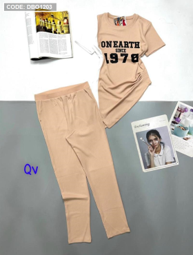 Đồ bộ nữ quần dài áo kiều in số 1978 - DBO1203
