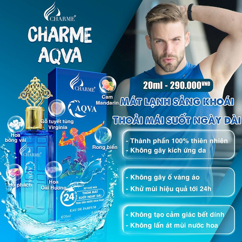 Xịt Khử Mùi Charme Aqva 20ml