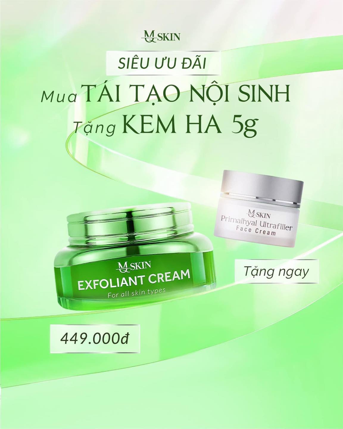 Kem Face Tái Tạo Nội Sinh Exfoliant Cream MQ Skin Tặng Kem Dưỡng HA