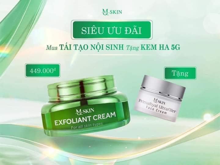 Kem Face Tái Tạo Nội Sinh Exfoliant Cream MQ Skin Tặng Kem Dưỡng HA