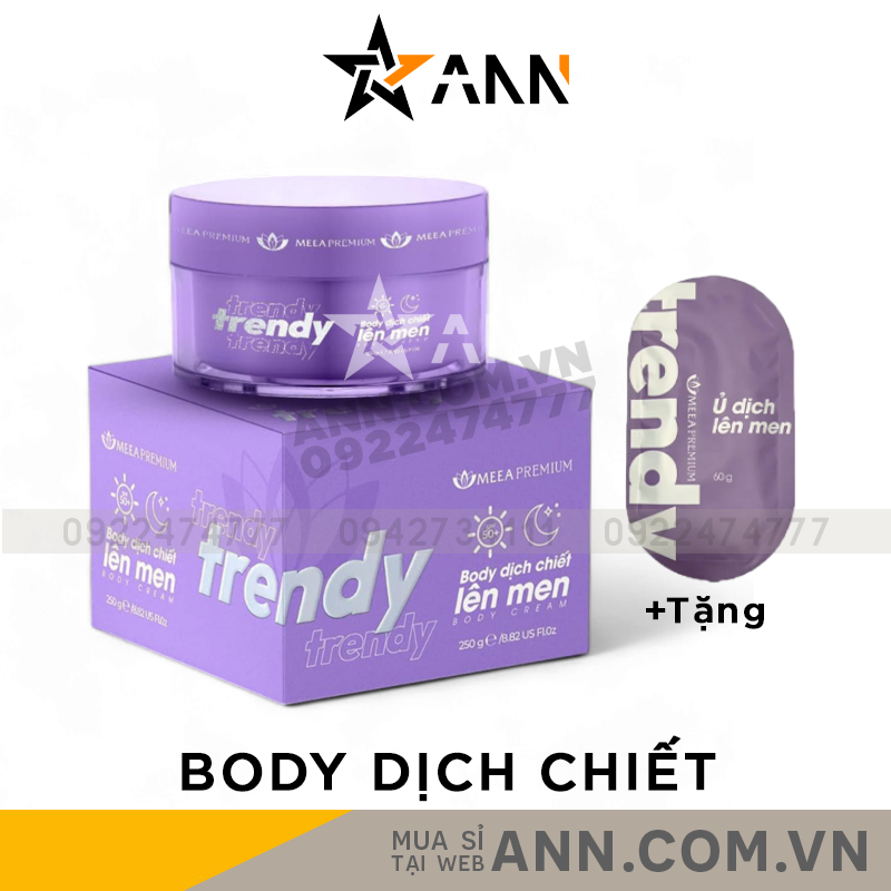 Kem Body Trendy Meea Origin Dịch Chiết Lên Men