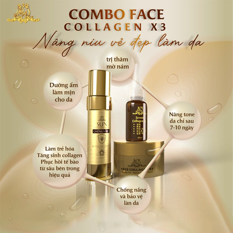 Combo Dưỡng Da Cho Face Collagen X3 Mỹ Phẩm Đông Anh