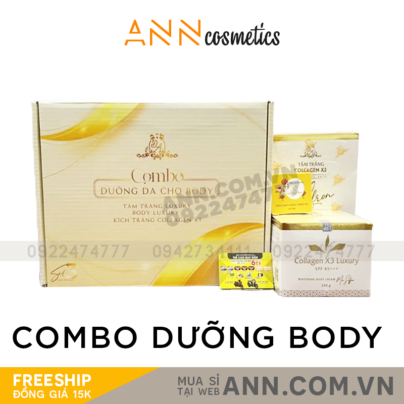 Combo Dưỡng Da Cho Body Collagen x3 Mỹ Phẩm Đông Anh